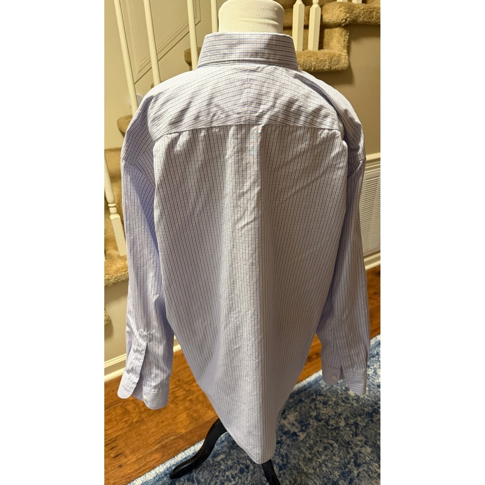 Charles Tyrwhitt Mens 18/35 Blue White Micro Check Non-Iron Classic Fit Shirt - Picture 5 of 8